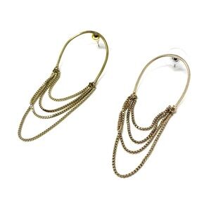 New Free People Gold Hoop Tiered Dangle Earrings
